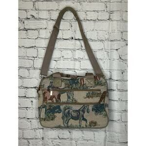 Karri-Mate Horse Lover Tapestry Overnight Bag Equestrian Luggage Purse